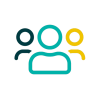 Träger und Gremien Icon mit drei Personen